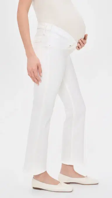 Madewell Maternity Stretch Flare Crop Jeans Tile White 30 | Thumbnail 5