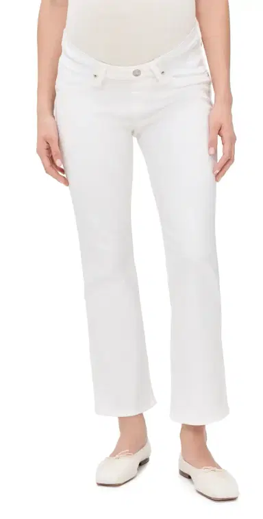 Madewell Maternity Stretch Flare Crop Jeans Tile White 30 | Thumbnail 1