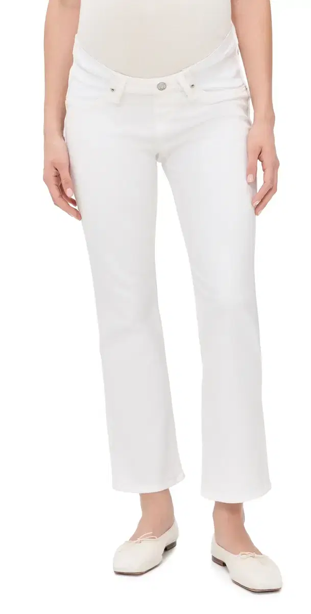 Madewell Maternity Stretch Flare Crop Jeans Tile White