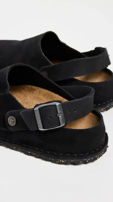 Birkenstock Lutry Premium Suede Clogs Black 46 | Thumbnail 3