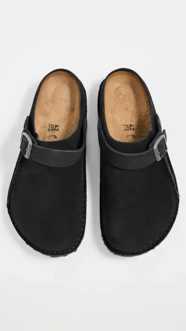 Birkenstock Lutry Premium Suede Clogs Black 46 | Thumbnail 4