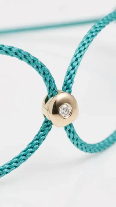 EF COLLECTION 14k Gold Diamond Dot Cord Bracelet | Thumbnail 5 EF COLLECTION 14k Gold Diamond Dot Cord Bracelet | Thumbnail 5