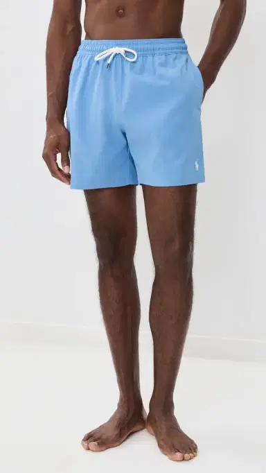 Polo Ralph Lauren Traveler Solid Swim Trunks 6 Harbor Island Blue w/ White PP | Thumbnail 2