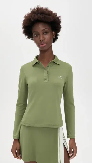Malbon Venus Long Sleeve Polo Olivine L | Thumbnail 2