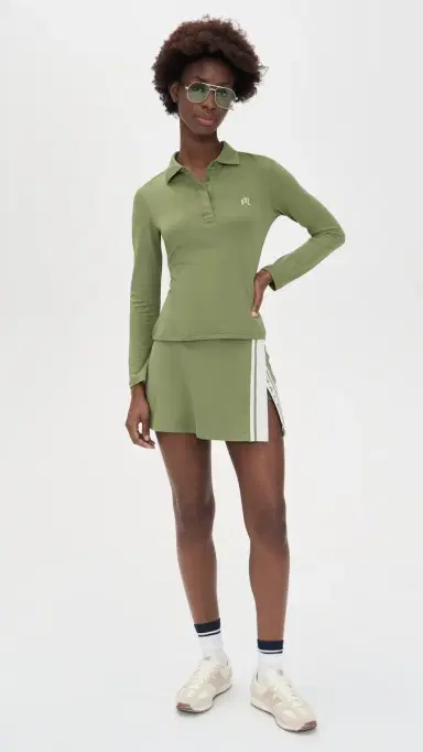 Malbon Venus Long Sleeve Polo Olivine L | Thumbnail 5