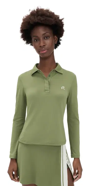 Malbon Venus Long Sleeve Polo Olivine L | Thumbnail 1