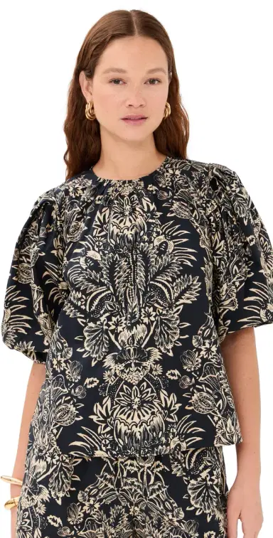 Ulla Johnson Frantiska Top Noir Flora | Thumbnail 1