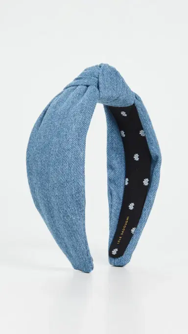 Lele Sadoughi Denim Knotted Headband Light Denim One Size | Thumbnail 2