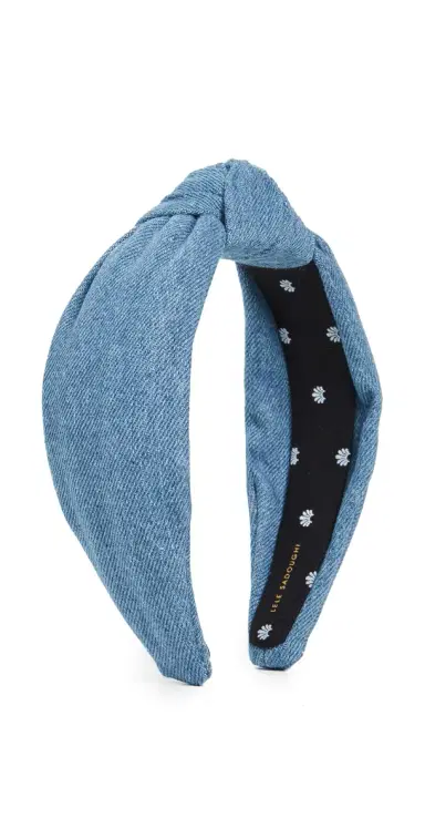 Lele Sadoughi Denim Knotted Headband Light Denim One Size | Thumbnail 1