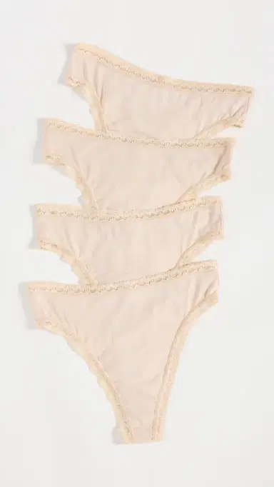 Stripe & Stare High Waisted Thong 4 Pack Sand | Thumbnail 2