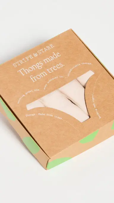 Stripe & Stare High Waisted Thong 4 Pack Sand | Thumbnail 6