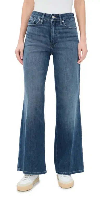 Good American Soft Tech Good Waist Palazzo Ankle Jeans Indigo181 | Thumbnail 1 Good American Soft Tech Good Waist Palazzo Ankle Jeans Indigo181 | Thumbnail 1