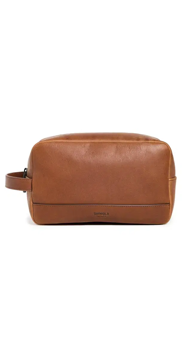 Shinola Leather Toiletry Bag Medbrown One Size