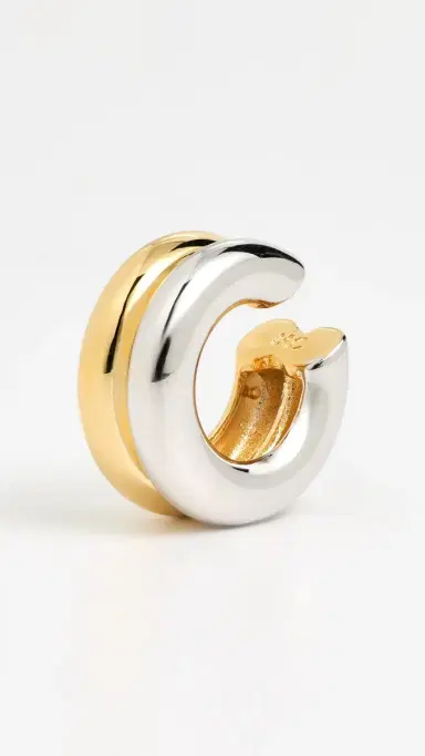 Martha Calvo Two Tone Double Ear Cuff Gold/Silver One Size | Thumbnail 2