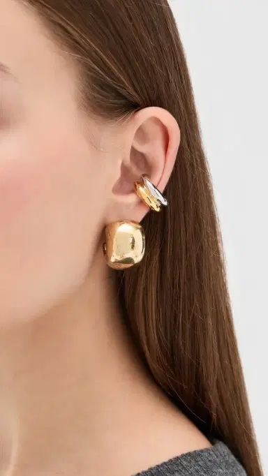 Martha Calvo Two Tone Double Ear Cuff Gold/Silver One Size | Thumbnail 3
