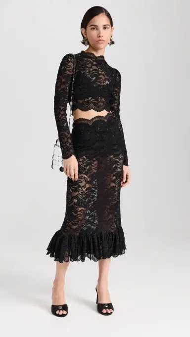 Rabanne Stretch Lace Skirt | Thumbnail 5 Rabanne Stretch Lace Skirt | Thumbnail 5