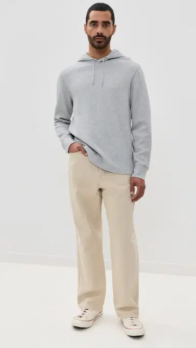 REIGNING CHAMP Lightweight Waffle Standard Hoodie Hgrey | Thumbnail 5