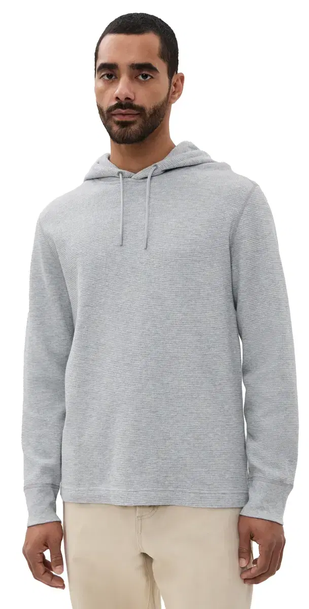 Lightweight Waffle tandard Hoodie Hgrey