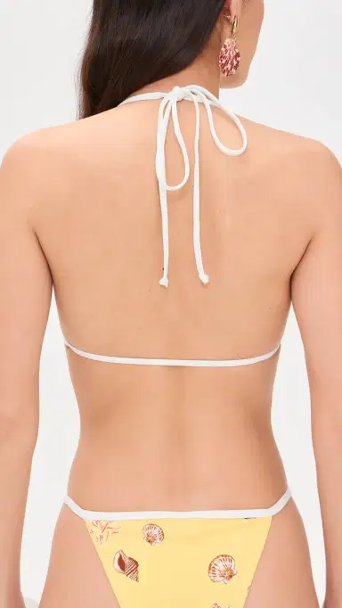 MINKPINK Marisol Triangle Bikini Top Butter Seashells | Thumbnail 3