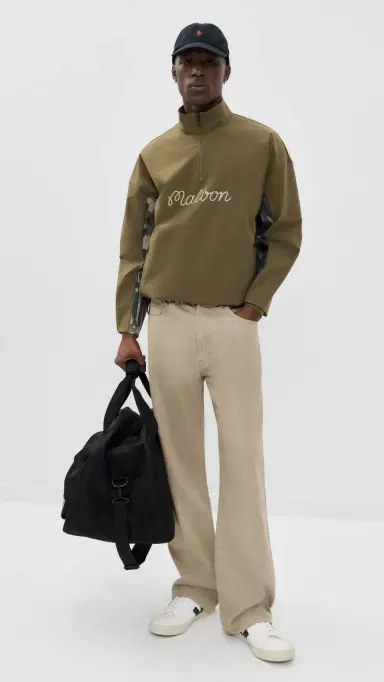 Malbon Tour Divot Performance Quarter Zip Jacket Bark Camo | Thumbnail 5