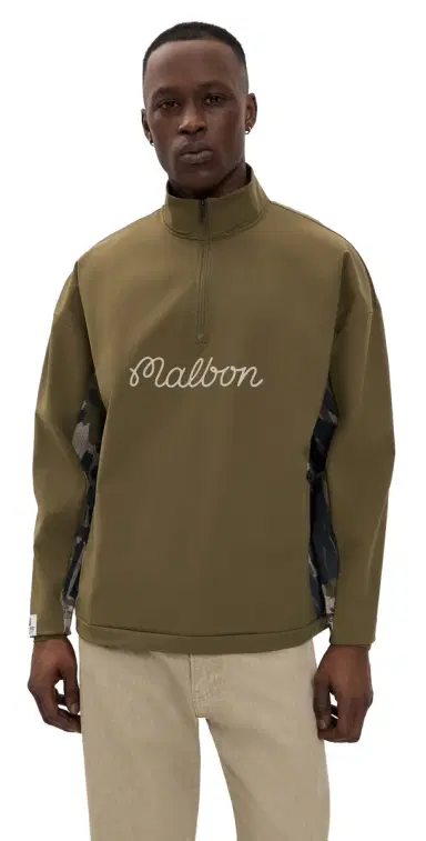 Malbon Tour Divot Performance Quarter Zip Jacket Bark Camo | Thumbnail 1