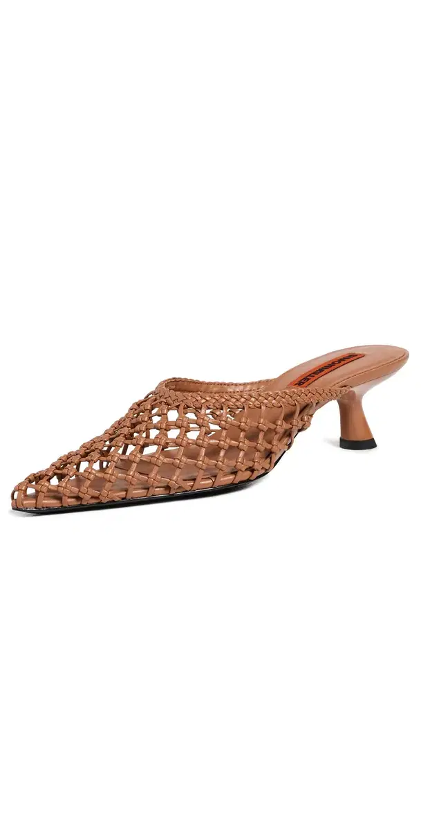 SIMONMILLER Knotted Gala Mules Chestnut