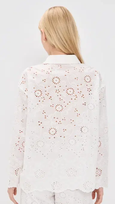 Splendid x @Cellajaneblog Eyelet Button Down White M | Thumbnail 3 Splendid x @Cellajaneblog Eyelet Button Down White M | Thumbnail 3