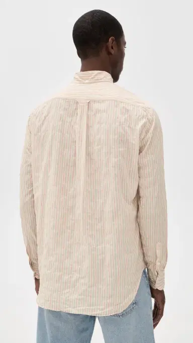 Gitman Vintage Japanese Awning Stripe Shirt Tan | Thumbnail 3