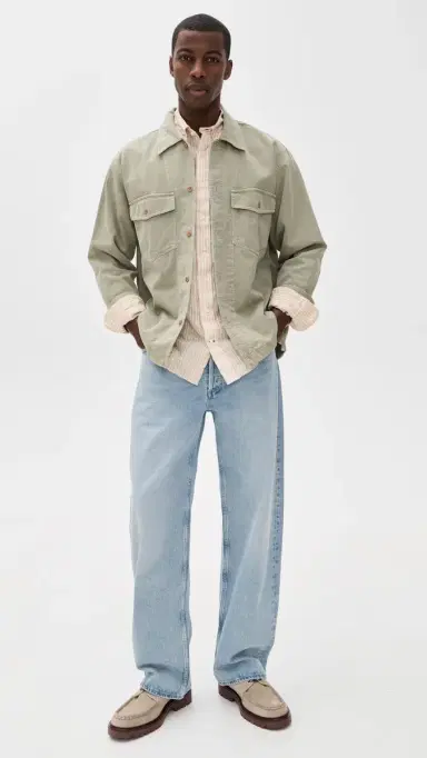 Gitman Vintage Japanese Awning Stripe Shirt Tan | Thumbnail 5
