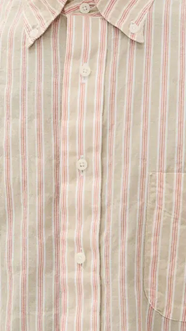 Gitman Vintage Japanese Awning Stripe Shirt Tan | Thumbnail 6