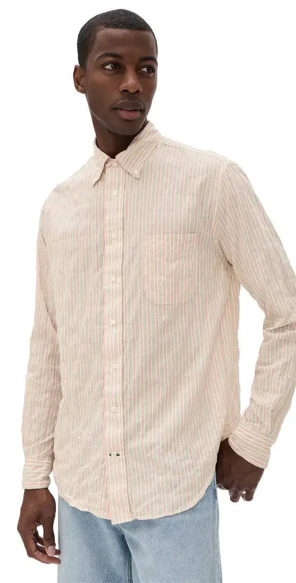 Japanese Awning Stripe Shirt Tan