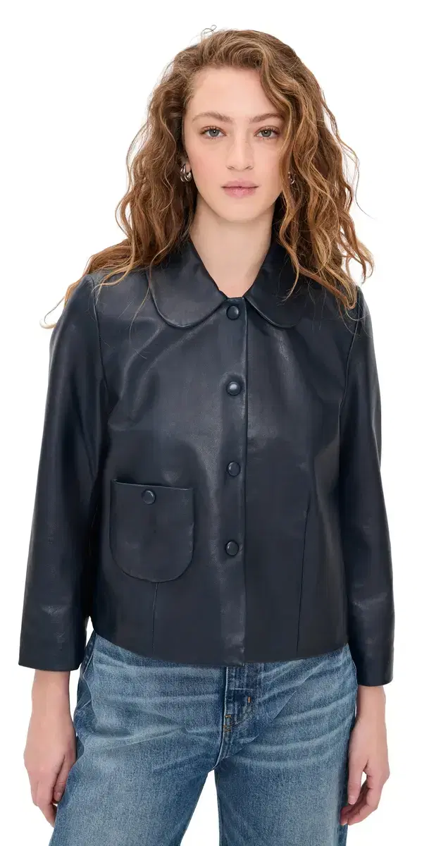 Milos Leather Jacket Marine