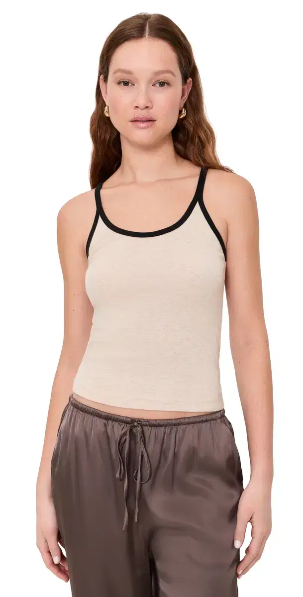 Cotton Classic Ringer Scoop Tank Wheat/Black