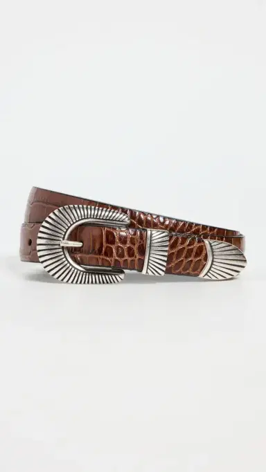 Anderson's Narrow Western Mock Croc Belt Medium Tan 75 | Thumbnail 2 Anderson's Narrow Western Mock Croc Belt Medium Tan 75 | Thumbnail 2