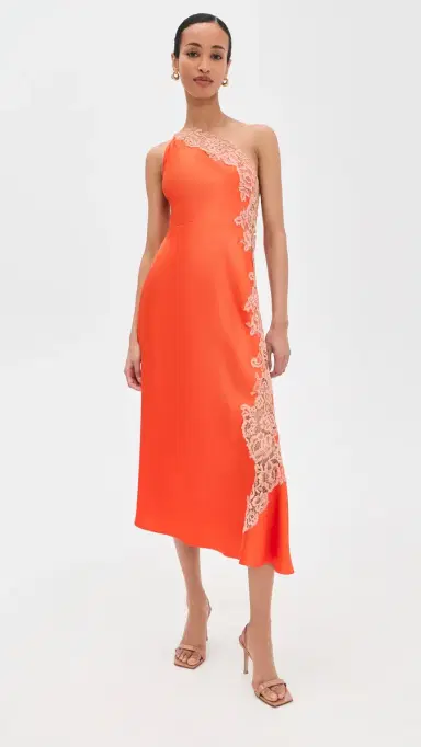 A.L.C. A. L.C. Lou One Shoulder Dress Vivid Orange/Pale Blush 4 | Thumbnail 2 A.L.C. A. L.C. Lou One Shoulder Dress Vivid Orange/Pale Blush 4 | Thumbnail 2