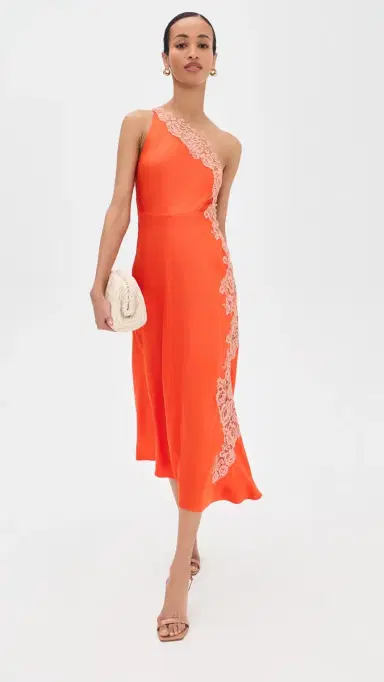 A.L.C. A. L.C. Lou One Shoulder Dress Vivid Orange/Pale Blush 4 | Thumbnail 5 A.L.C. A. L.C. Lou One Shoulder Dress Vivid Orange/Pale Blush 4 | Thumbnail 5