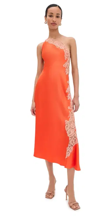 A.L.C. A. L.C. Lou One Shoulder Dress Vivid Orange/Pale Blush 4 | Thumbnail 1 A.L.C. A. L.C. Lou One Shoulder Dress Vivid Orange/Pale Blush 4 | Thumbnail 1