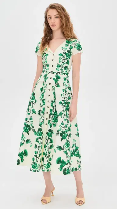 Saloni Zoey Dress Saffier Vines Plmt | Thumbnail 2