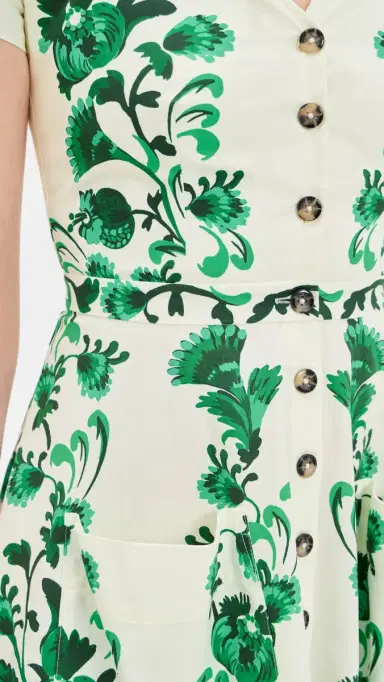 Saloni Zoey Dress Saffier Vines Plmt | Thumbnail 6