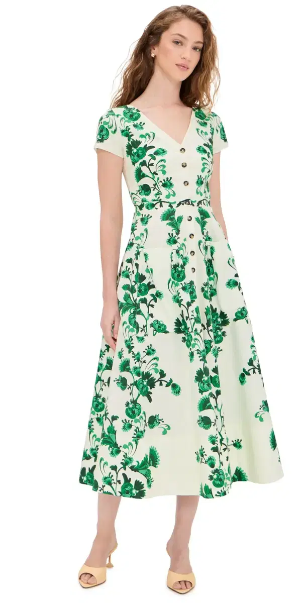 SALONI Zoey Dress Saffier Vines Plmt
