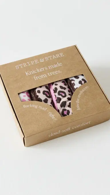 Stripe & Stare Original Knicker Four Pack Panties iquorice eopard | Thumbnail 5