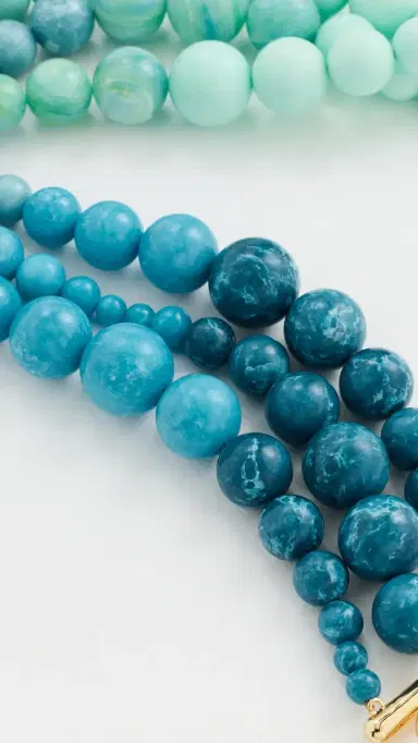 Lele Sadoughi Riviera Diana Triple Row Necklace Seafoam Spray One Size | Thumbnail 4