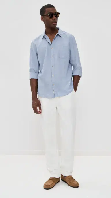 Marine Layer Better-Than-Linen Shirt Chambray | Thumbnail 5