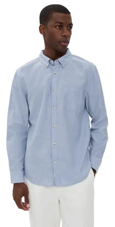 Marine Layer Better-Than-Linen Shirt Chambray | Thumbnail 1