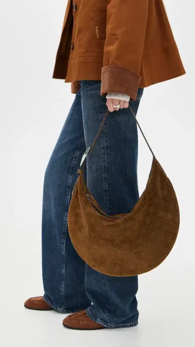 Tory Burch T Monogram Suede Balloon Bag | Thumbnail 3