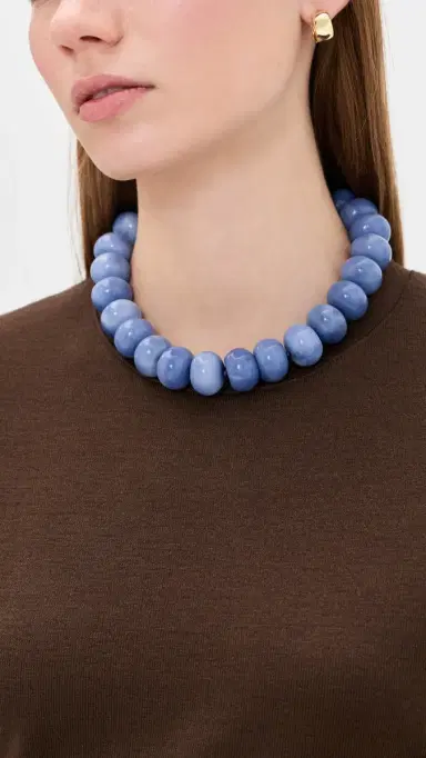 BaubleBar Joan Semi-Precious Necklace Blue One Size | Thumbnail 3