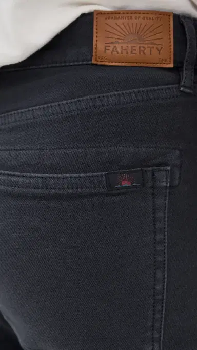 Faherty Stretch Terry 5 Pocket Pants Navy 36 | Thumbnail 6