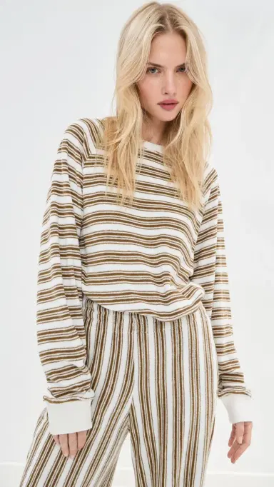 LE BOP Marlow Sweatshirt White/Chocolate | Thumbnail 2