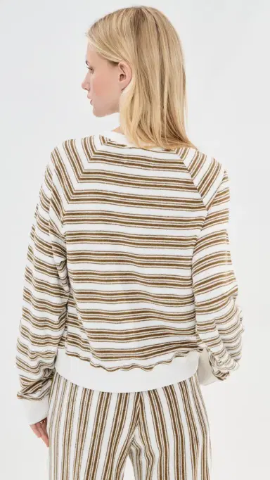 LE BOP Marlow Sweatshirt White/Chocolate | Thumbnail 3