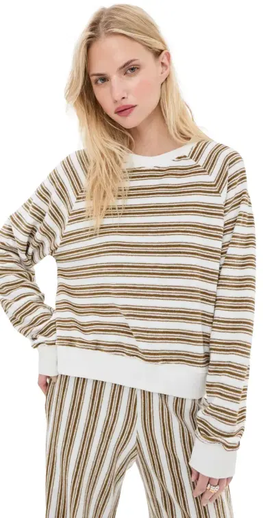 LE BOP Marlow Sweatshirt White/Chocolate | Thumbnail 1